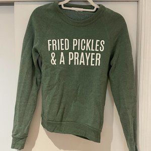 Green Sweatshirt With Saying
